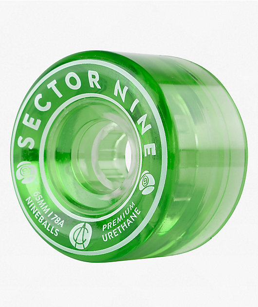 Sector Nine Nineballs 65mm 78a Green Cruiser Skateboard Wheels