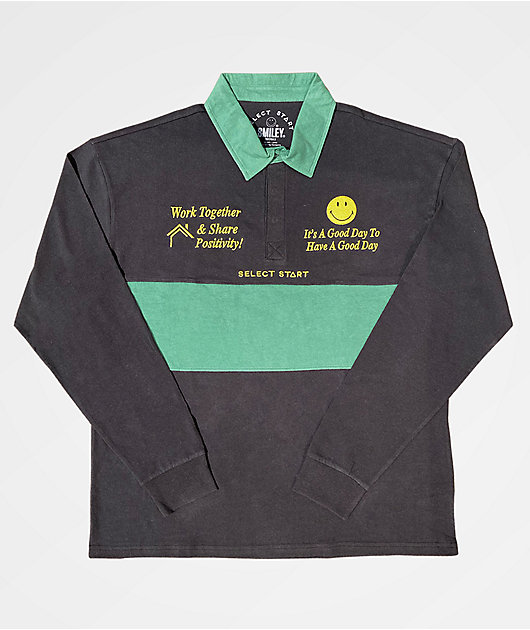black and white rugby shirt