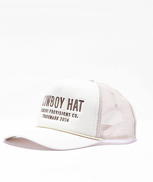 Sendero Cowboys Don't Cry White Snapback Hat