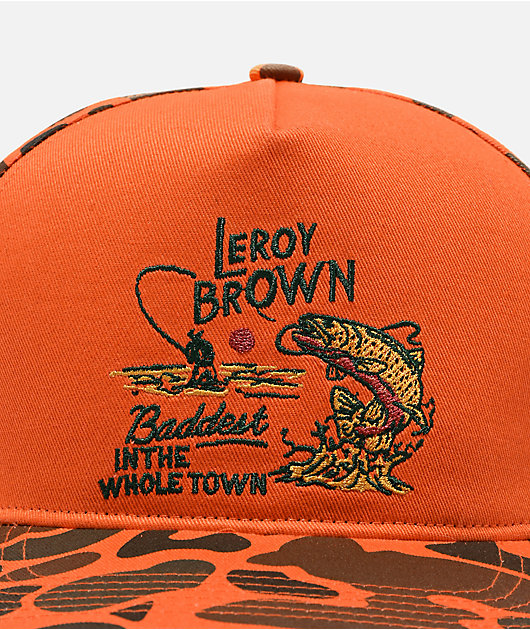 Sendero Leroy Brown Orange Camo Snapback Hat Zumiez
