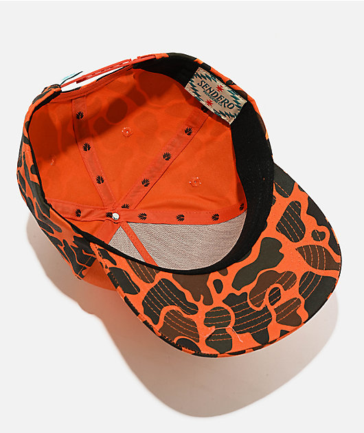 Sendero Leroy Brown Orange Camo Snapback Hat Zumiez