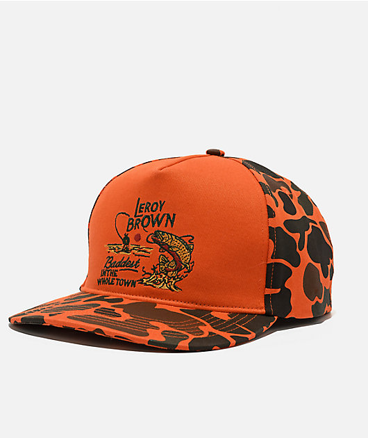 Sendero Leroy Brown Orange Camo Snapback Hat | Zumiez