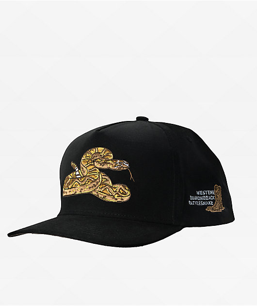 Sendero Rattlesnake Black Snapback Hat | Zumiez