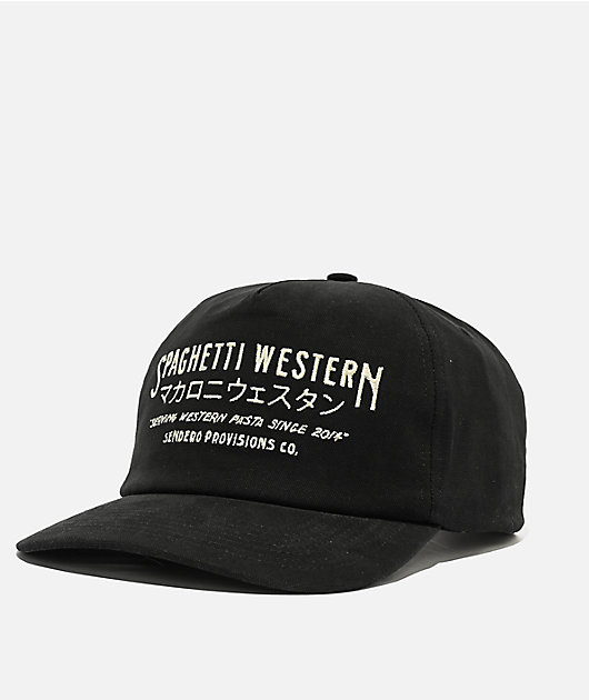 Sendero Spaghetti Western Black Strapback Hat