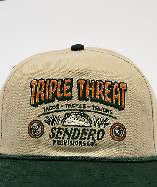 Sendero Triple Threat Green & Khaki Snapback Hat