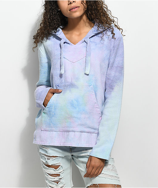 tie dye poncho hoodie