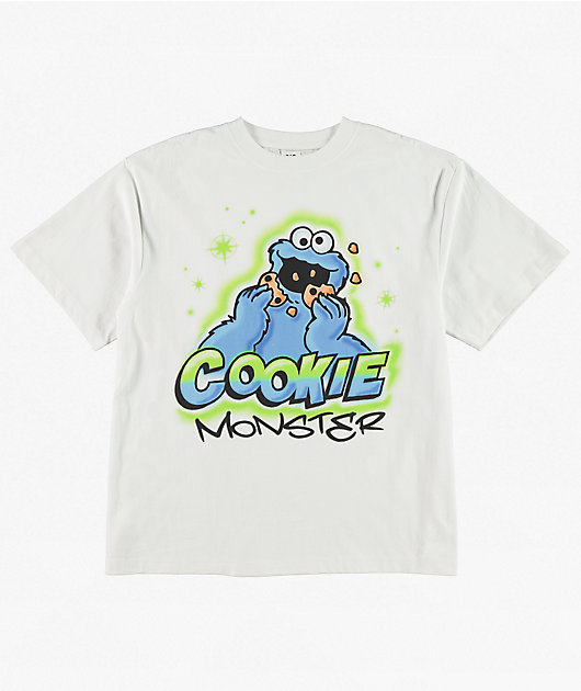 Sesame Street Cookie Monster Airbrush White T-Shirt