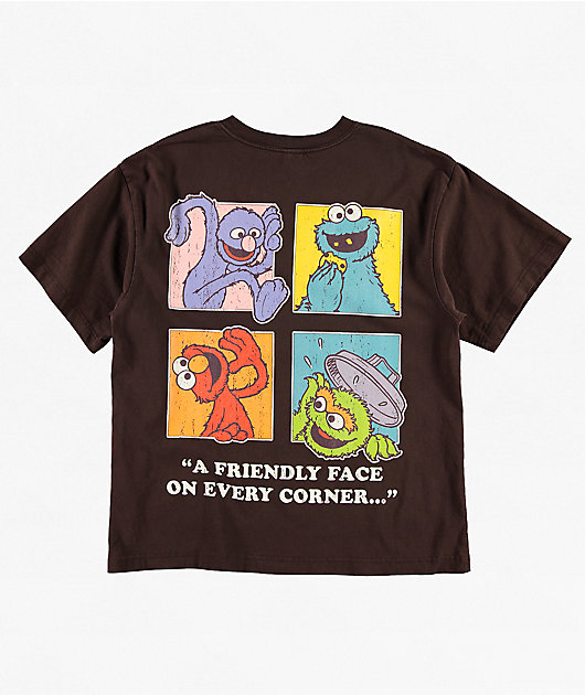 Sesame Street Friendly Face Brown T-Shirt