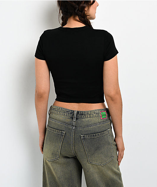 Sesame Street Miserable Black Crop T-Shirt