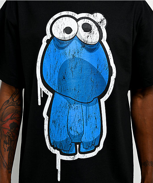 Sesame Street Zombie Cookie Monster Black T-Shirt