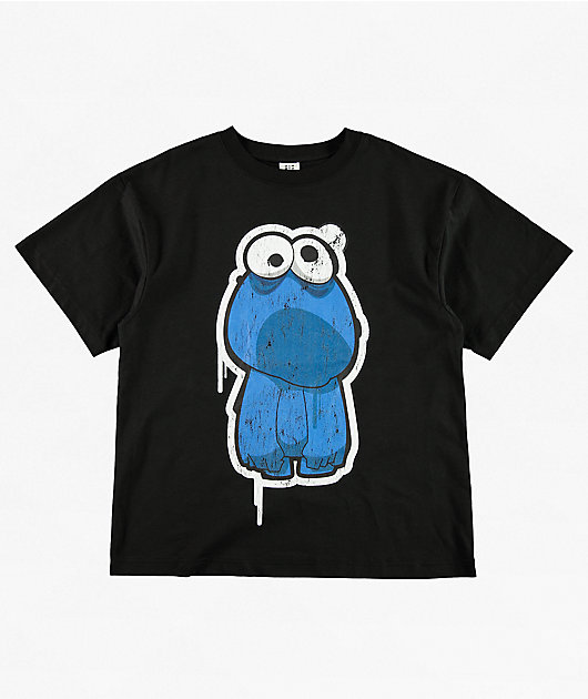 Sesame Street Zombie Cookie Monster Black T-Shirt