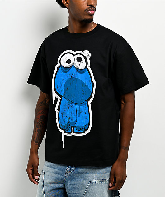 Sesame Street Zombie Cookie Monster Black T-Shirt