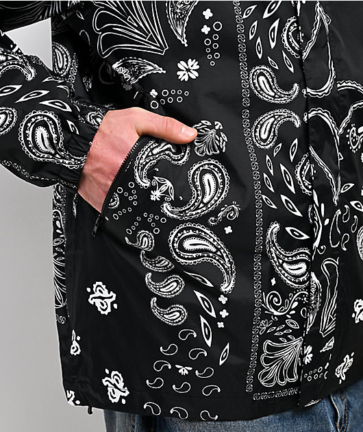 Shaka Wear 2.0 Black Paisley Windbreaker Jacket