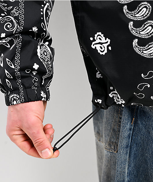 Shaka Wear 2.0 Black Paisley Windbreaker Jacket