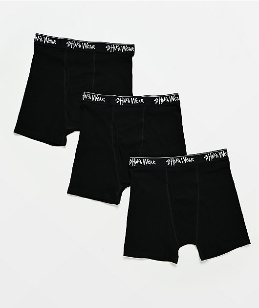 Shaka Wear 3 Pack Black Boxer Briefs
