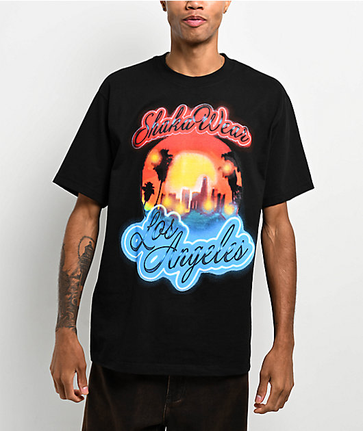 Shaka Wear Airbrush Black T-Shirt | Zumiez