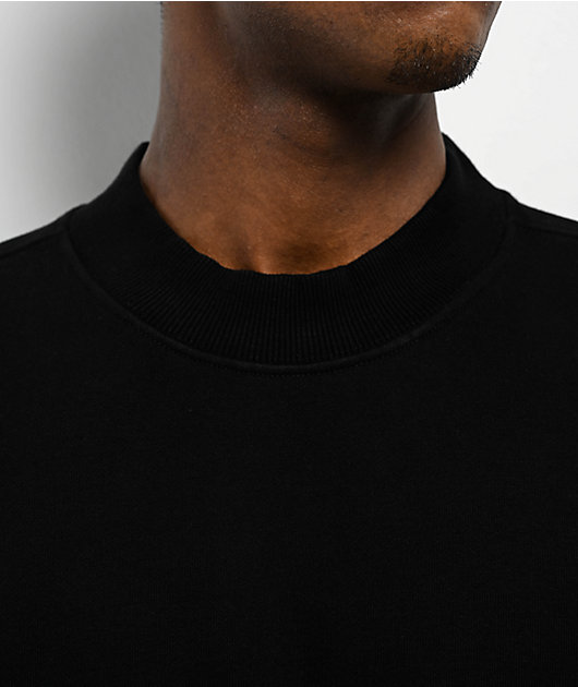 Shaka Wear Black Crop Crewneck Sweatshirt