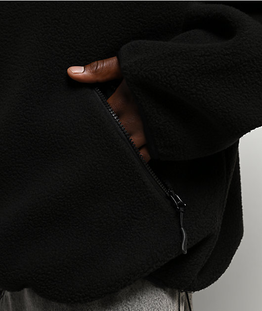 Shaka Wear Black Sherpa Quarter Zip Hoodie | Zumiez