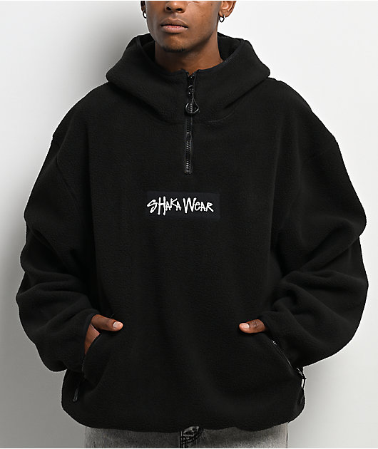 Shaka Wear Black Sherpa Quarter Zip Hoodie | Zumiez