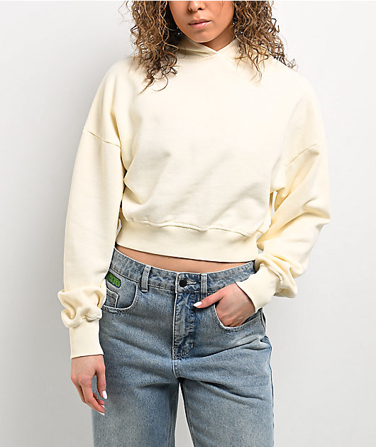 Shaka Wear Cream Crop Hoodie