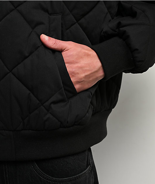 Shaka Wear Diamond Quilted Black Bomber Jacket | Zumiez