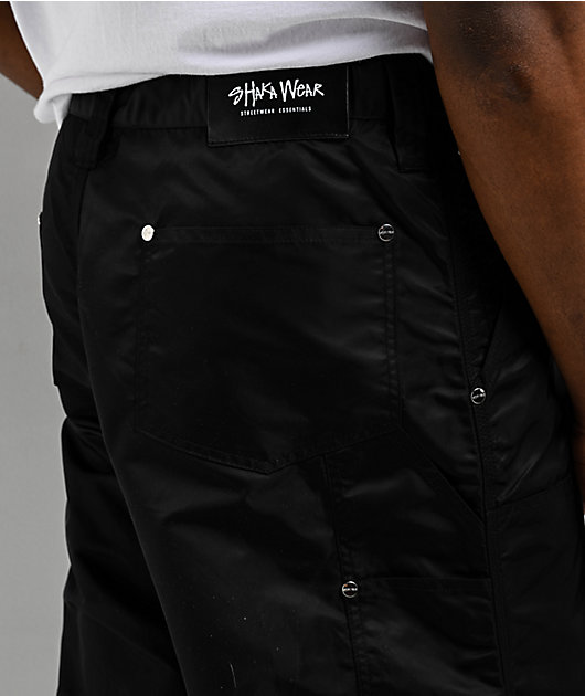 Shaka Wear Double Knee Black Nylon Cargo Pants | Zumiez
