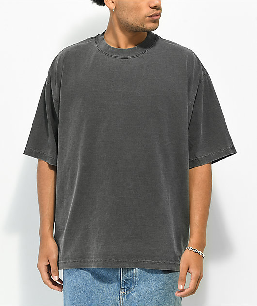 Shaka Wear Drop Shoulder Black Wash Heavyweight T-Shirt