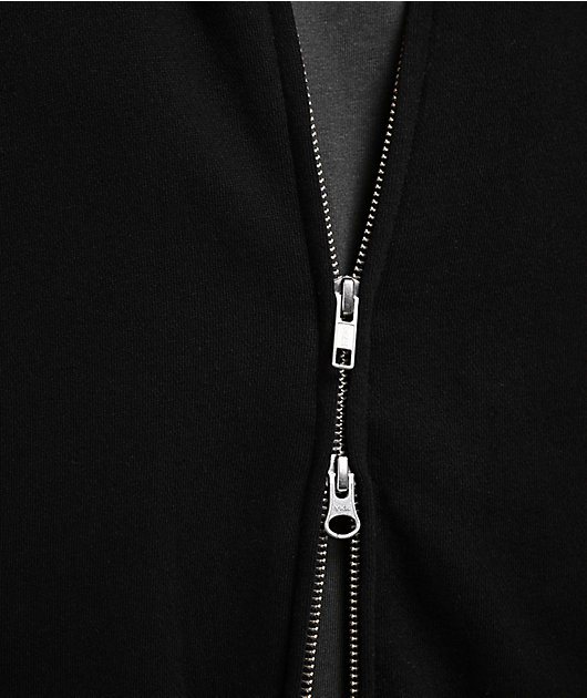 Shaka Wear Fleece Black Hooded Crop Bomber Jacket