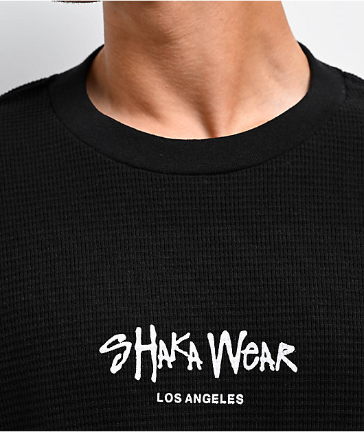 Shaka Wear Logo Black Heavyweight Long Sleeve Thermal T