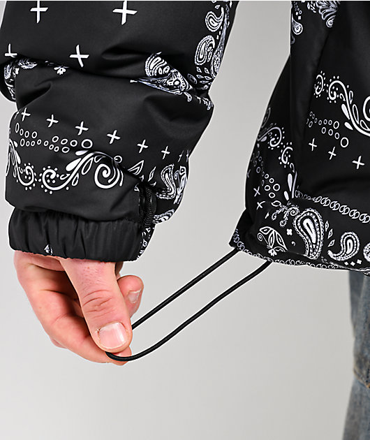 Shaka Wear Paisley Black Down Puffer Jacket | Zumiez