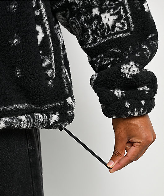 Shaka Wear Paisley Black Sherpa Jacket