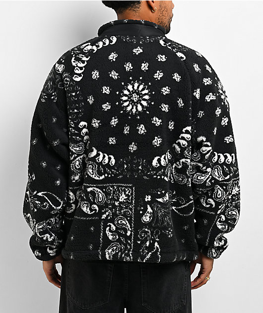 Shaka Wear Paisley Black Sherpa Jacket