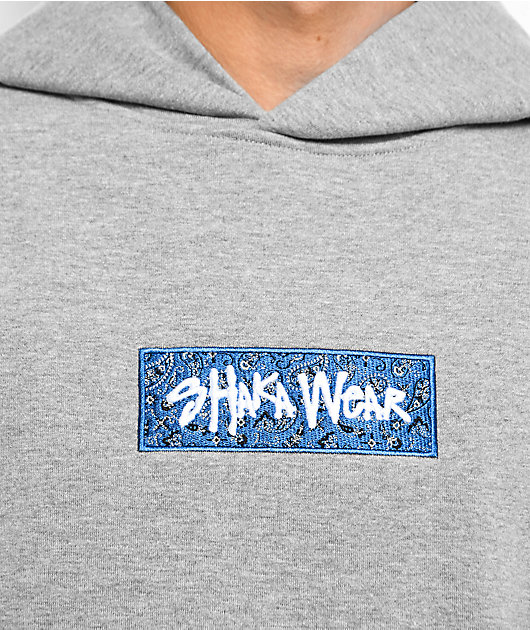 Shaka Wear Paisley Grey & Blue Hoodie | Zumiez