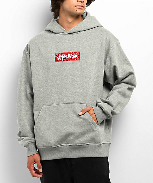 Shaka Wear Paisley Grey & Red Hoodie | Zumiez