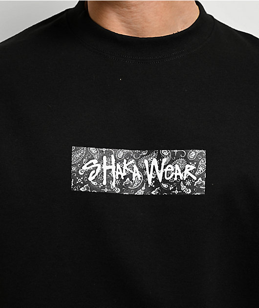 Shaka Wear Paisley Heavyweight Black T-Shirt