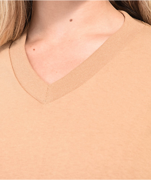 Shaka Wear V Neck Khaki T-Shirt