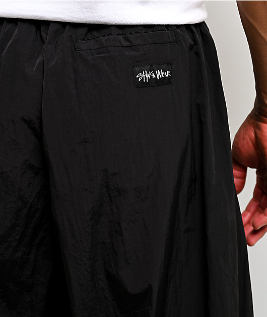 Shaka Wear Wind Opps Reflective Black Trackpants