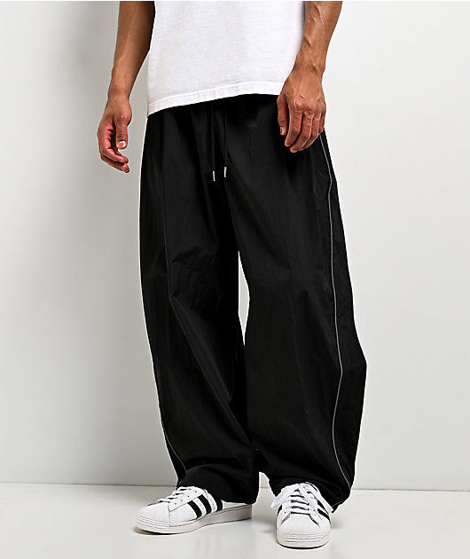 Shaka Wear Wind Opps Reflective Black Trackpants
