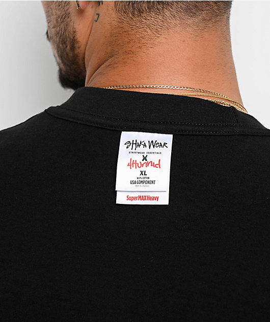 Shaka Wear x 4Hunnid Inside Out Black T-Shirt