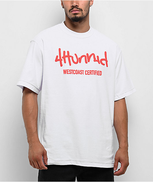 Shaka Wear x 4Hunnid Inside Out White T-Shirt