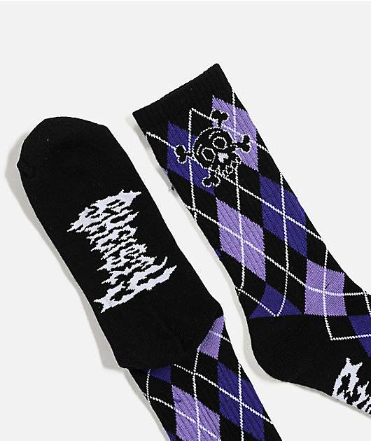 Sheisty Argyle Black Crew Socks