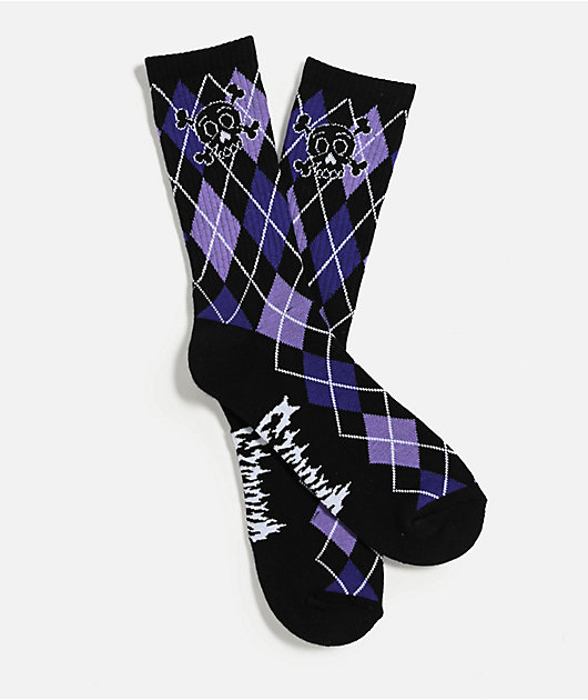 Sheisty Argyle Black Crew Socks