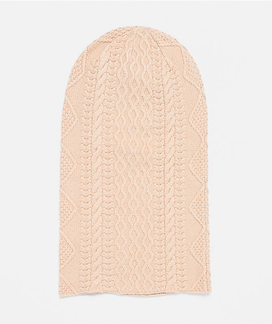 Sheisty Cable Knit Natural Balaclava