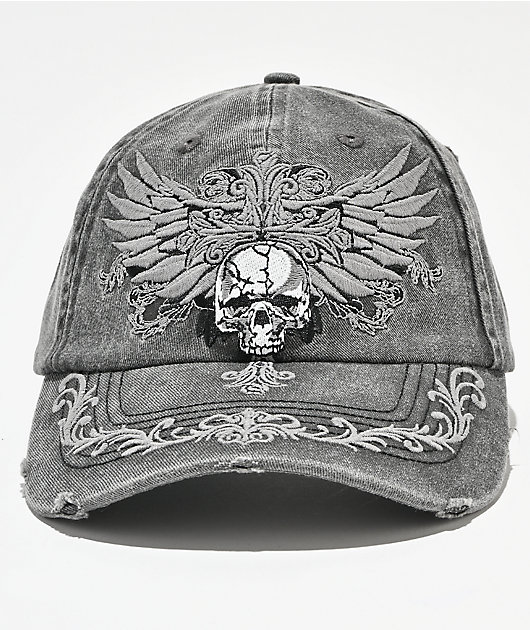 Sheisty Clipped Washed Black Strapback Hat