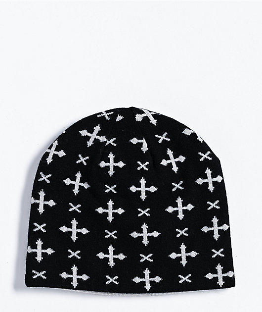 Sheisty Cross Reversible Black & Grey Skully Beanie