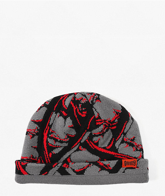 Sheisty Crown Of Thorns Grey Skully Beanie