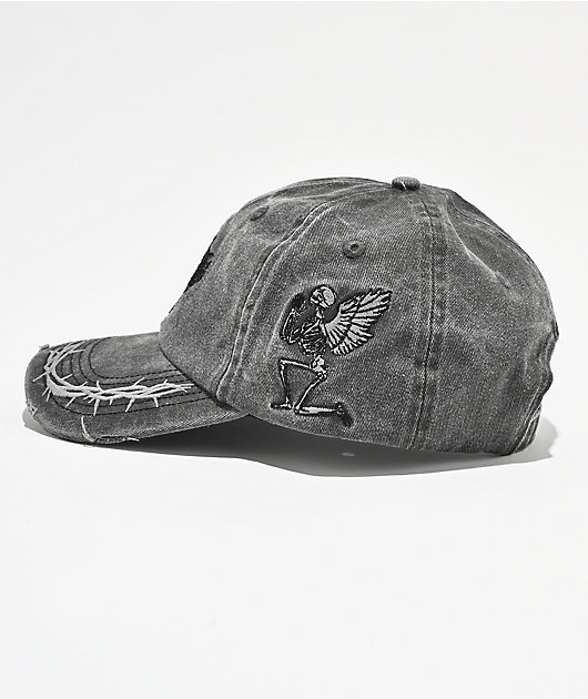 Sheisty Heartbroken Washed Black Strapback Hat