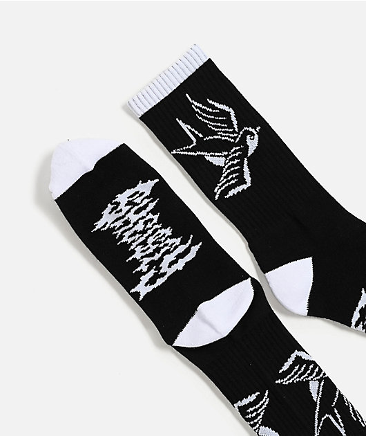 Sheisty Swallow Black Crew Socks