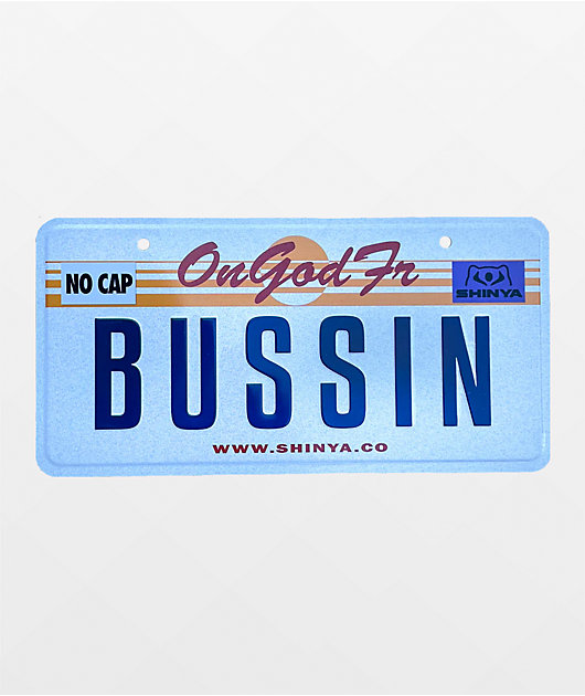 Shinya Bussin White License Plate | Zumiez