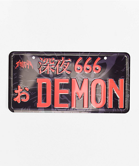 Shinya Demon Black License Plate | Zumiez